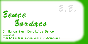 bence bordacs business card